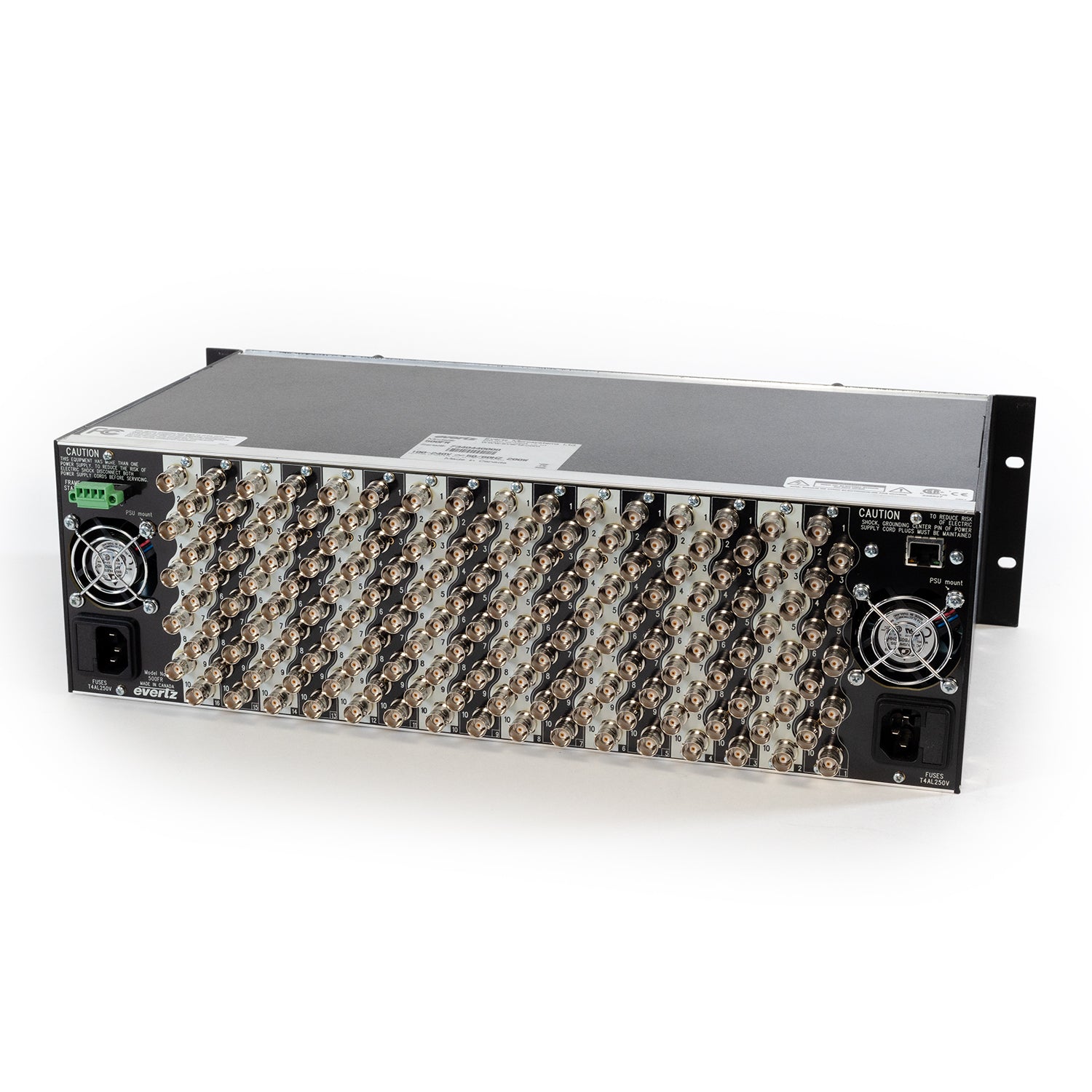 Evertz 500FR Exponent High Density Video Distribution Frame (15 x 501ADA-EQ Cards)