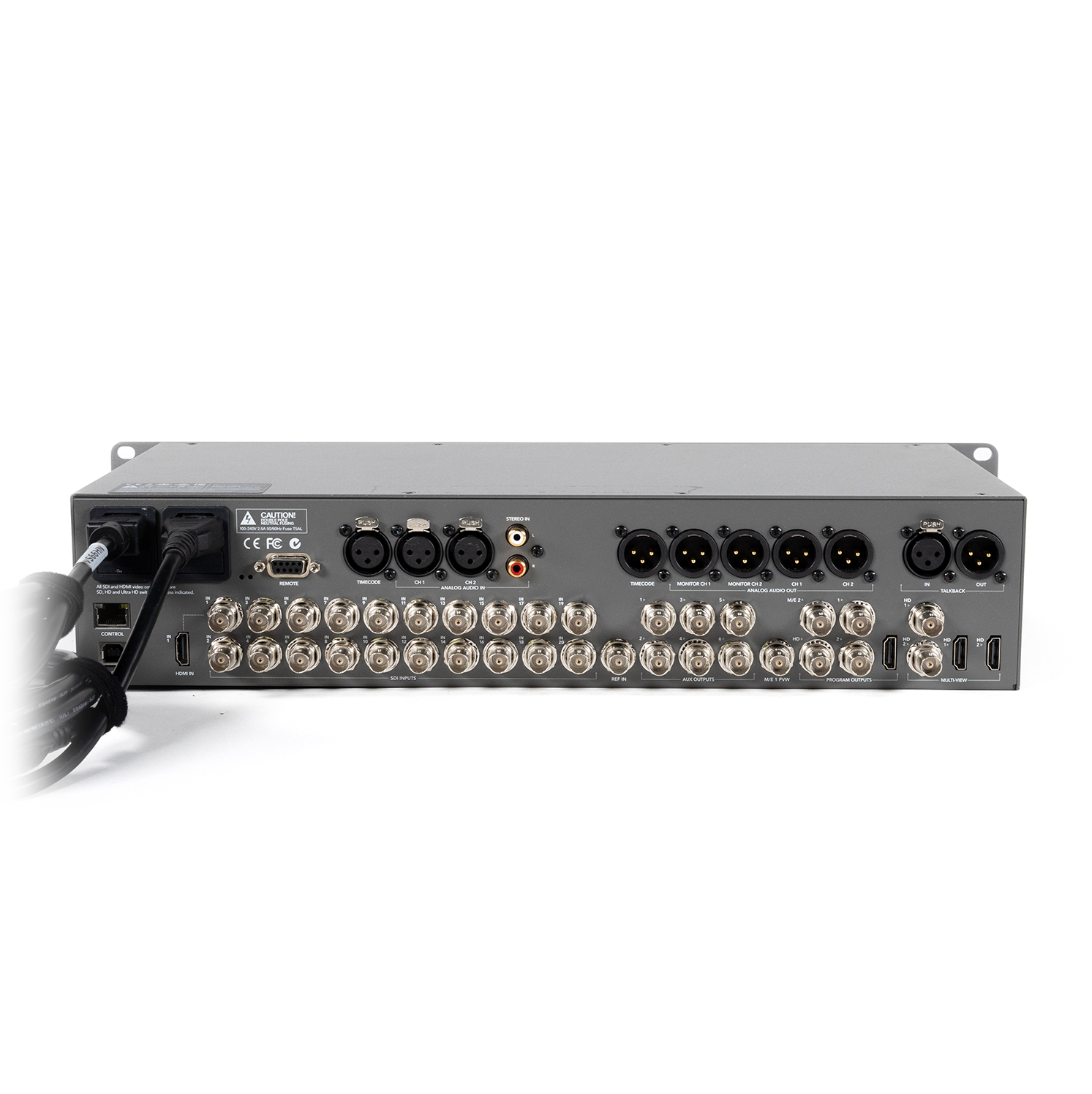 Used Blackmagic Design ATEM 2 M/E Production Studio 4K in Good Condition Rear View