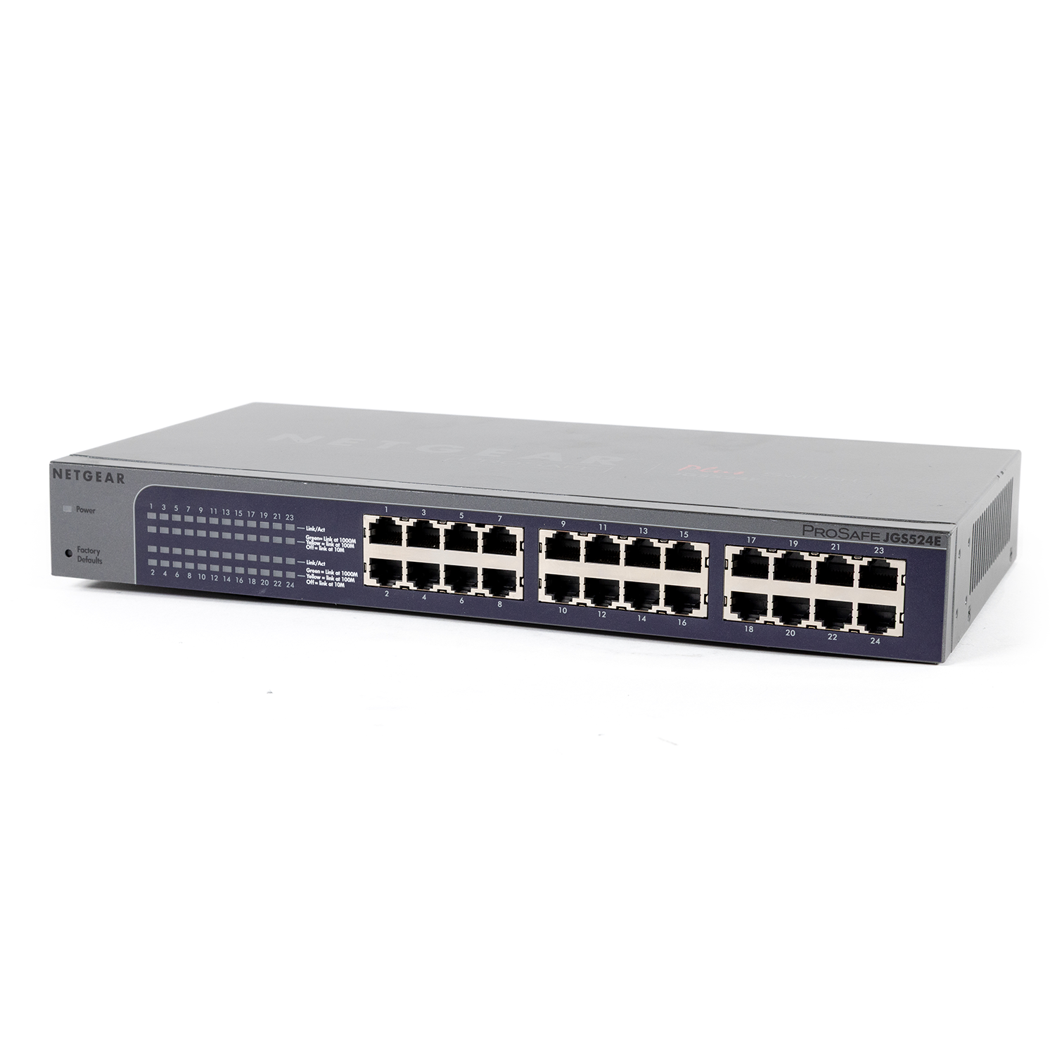 Used Netgear JGS524Ev2 24-Port Gigabit Ethernet ProSafe Plus Switch