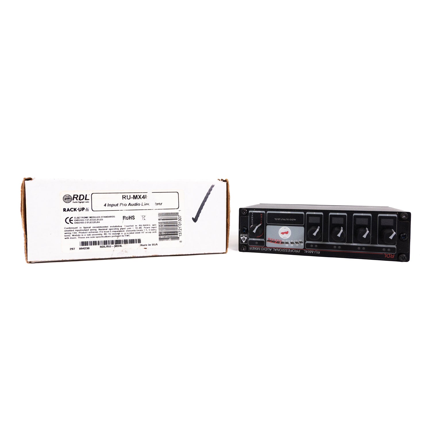 RDL RU-MX4L 4-Channel Mic/Line Mixer (No Power Supply)