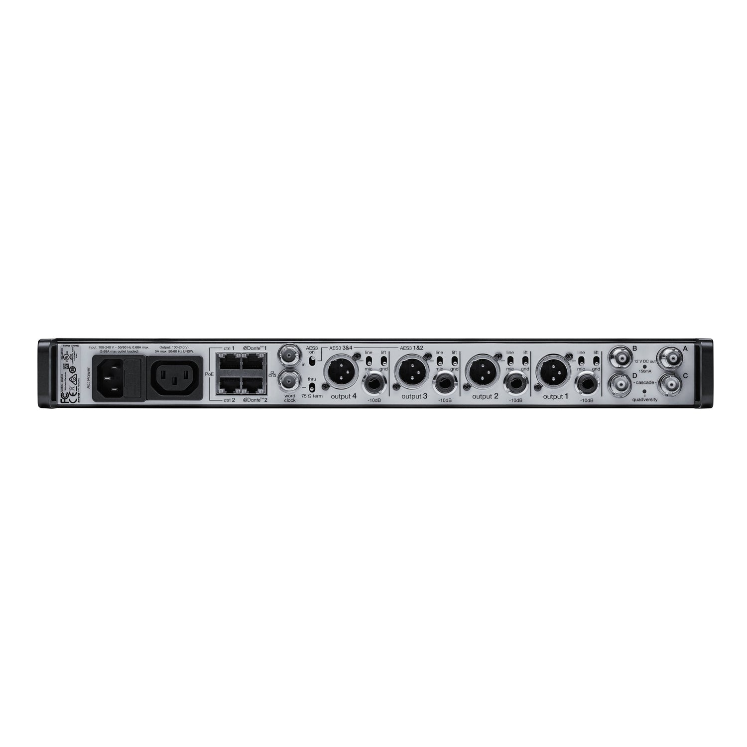 Shure Axient Digital AD4Q Four-Channel Digital Wireless Receiver