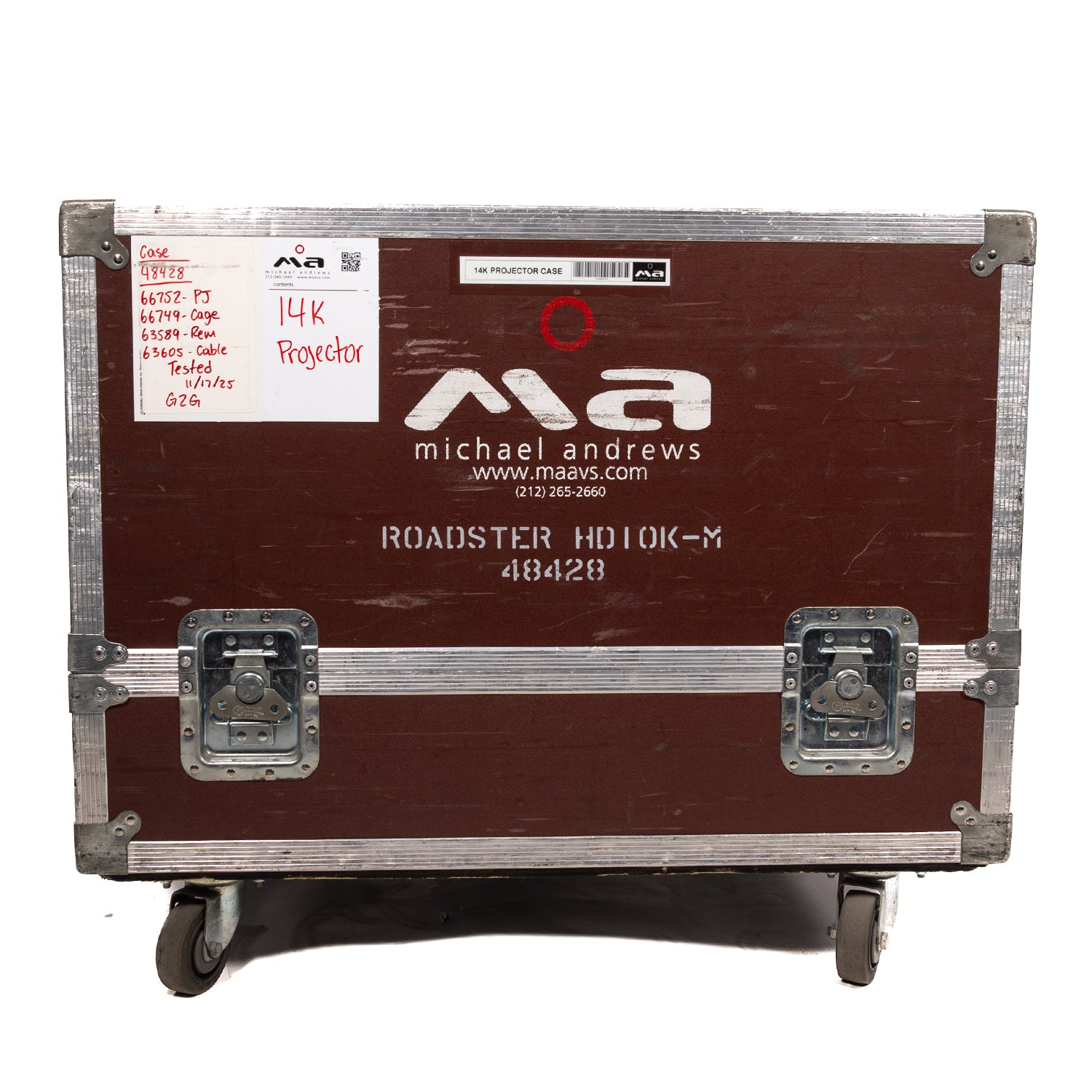 Christie Roadster HD14K-M DLP Projector with Fly Cage & Road Case (Lamp Hours: 644/563)