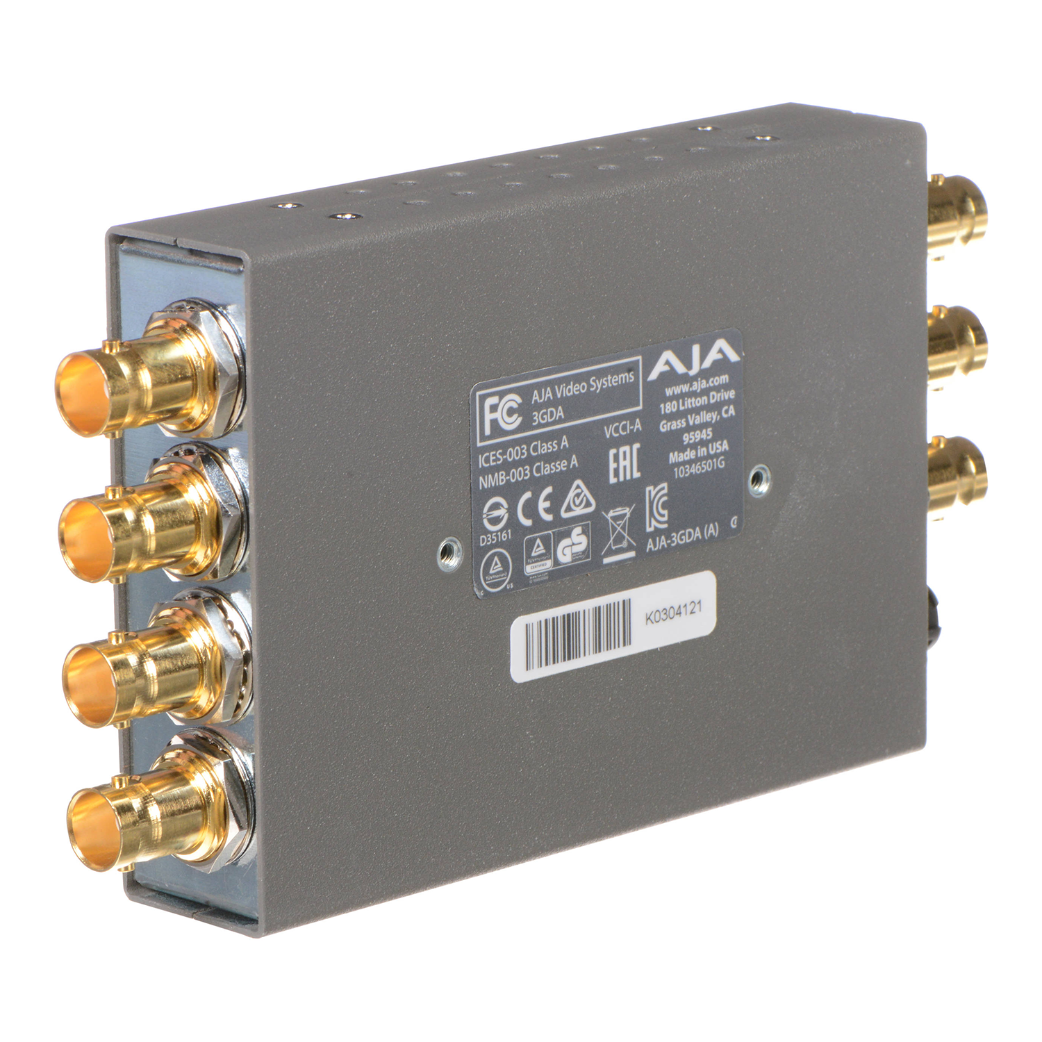 AJA 3GDA 1x6 3G/HD/SD Reclocking Distribution Amplifier