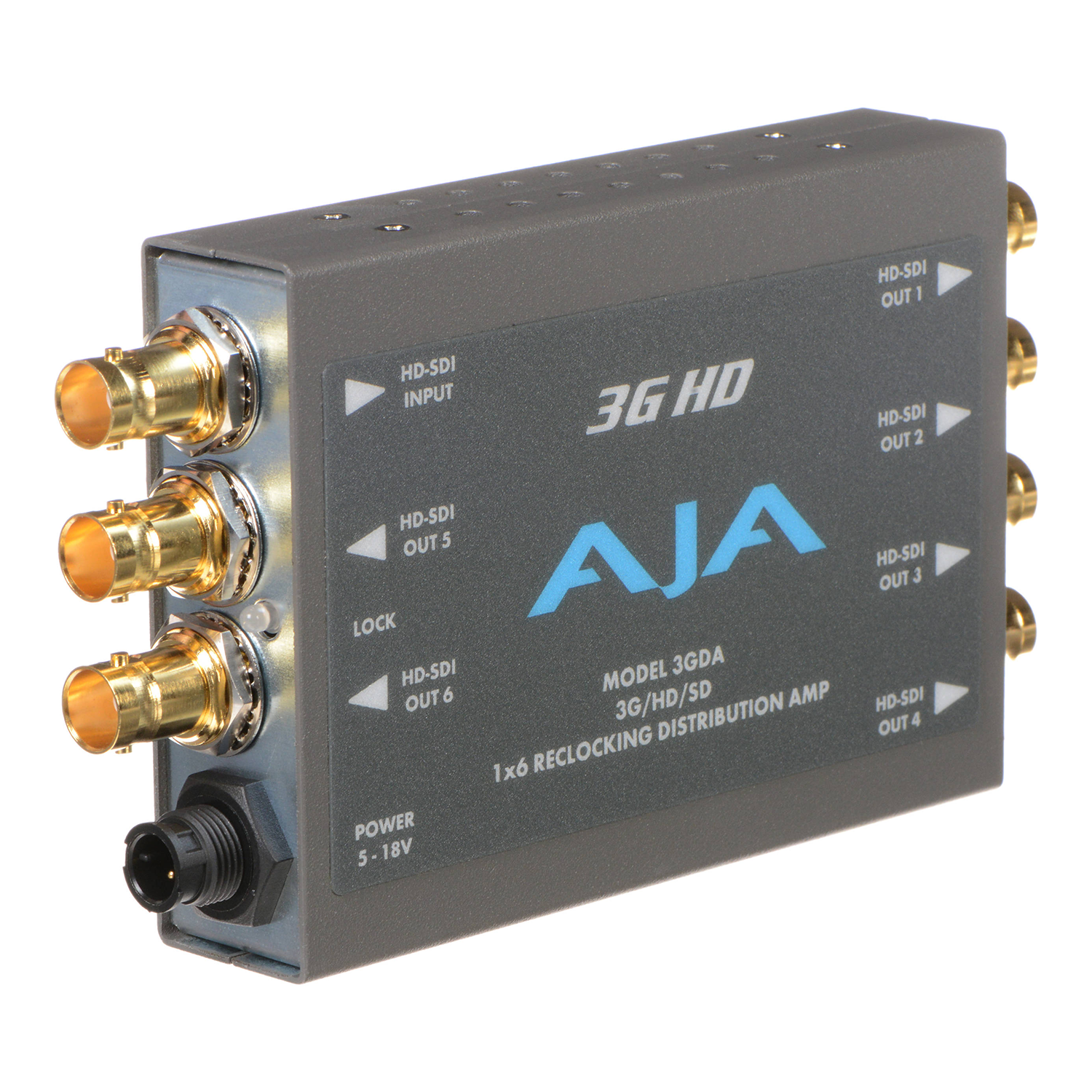 AJA 3GDA 1x6 3G/HD/SD Reclocking Distribution Amplifier