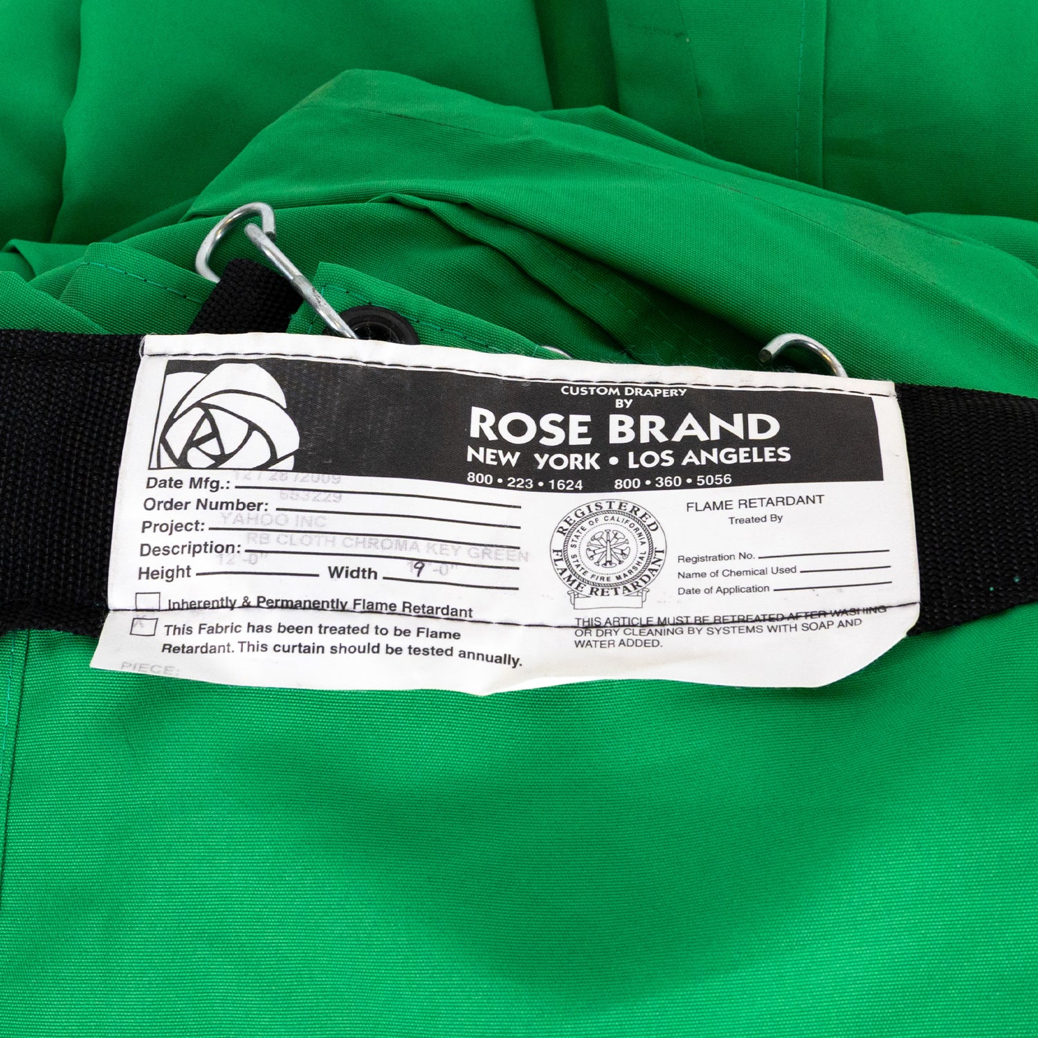 Rose Brand Chroma Key Green Screen Cyc 12'H x 19'W
