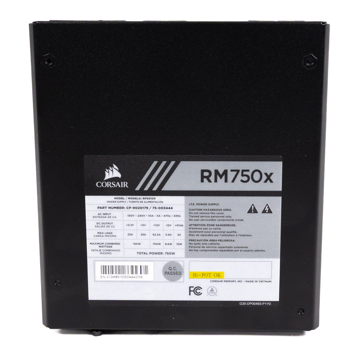 Corsair RM750x 750W 80 Plus Gold Fully Modular ATX Power Supply (2nd Gen)