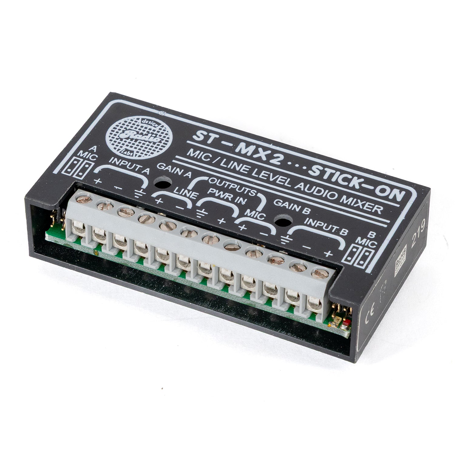 Radio Design Labs ST-MX2 Stick-On Mic/Line Level Audio Mixer