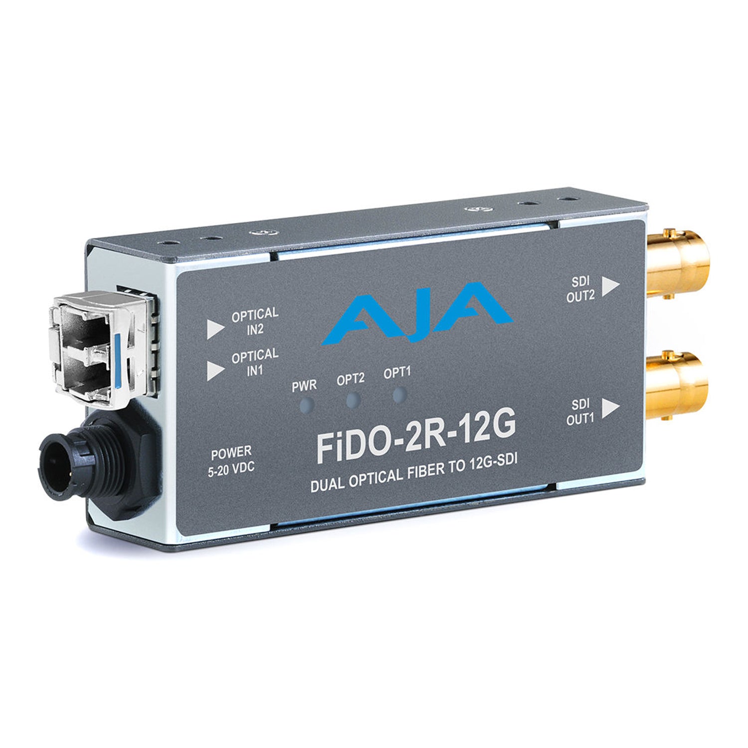AJA FiDO-2R-12G 2-Channel Single-Mode LC Fiber to 12G-SDI Receiver