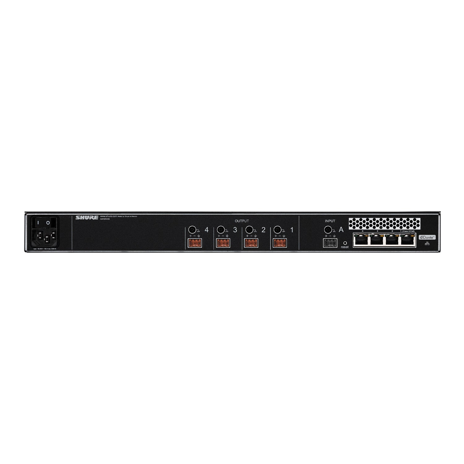 Shure Microflex MXWANI4 4-Channel Audio Network Interface
