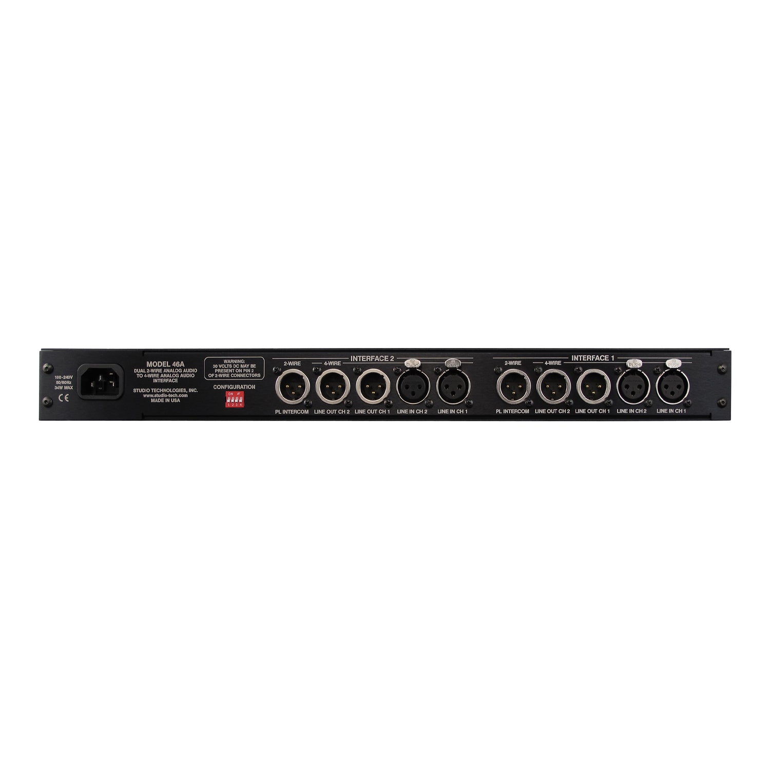 Studio Technologies Model 46A Dual 2-Wire Analog Audio to 4-Wire Analog Audio Interface