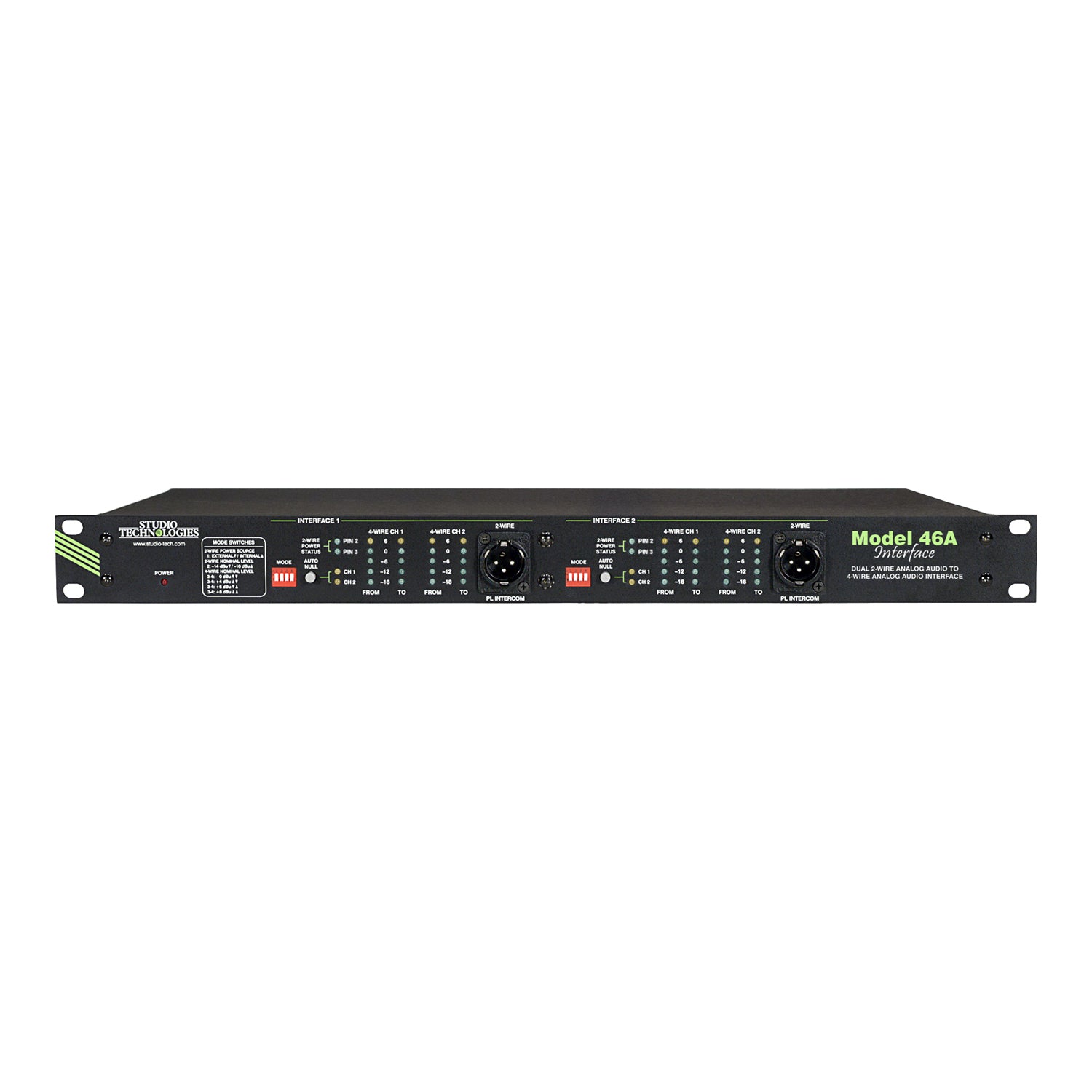 Studio Technologies Model 46A Dual 2-Wire Analog Audio to 4-Wire Analog Audio Interface